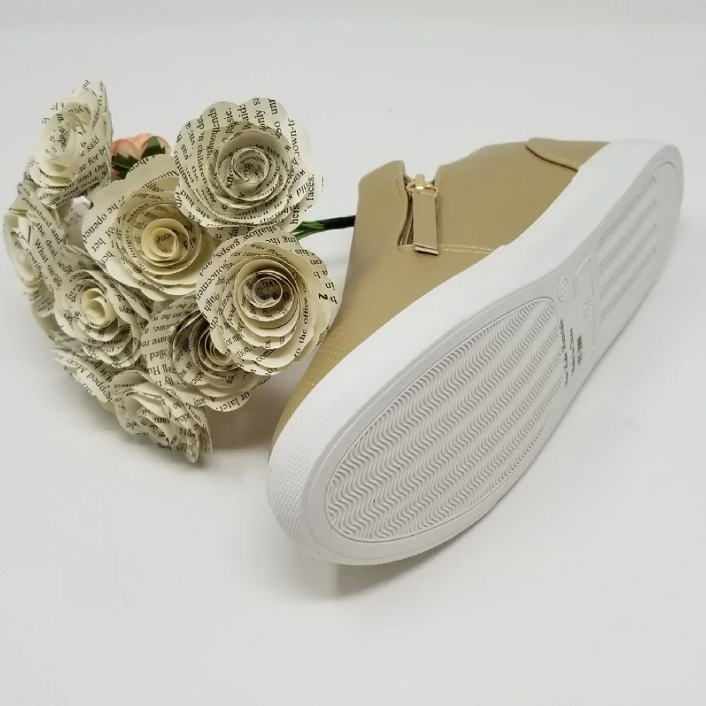 SALE! Women's Walking Shoes, Fashion Sneakers with Zipper, SN-2808, Gold